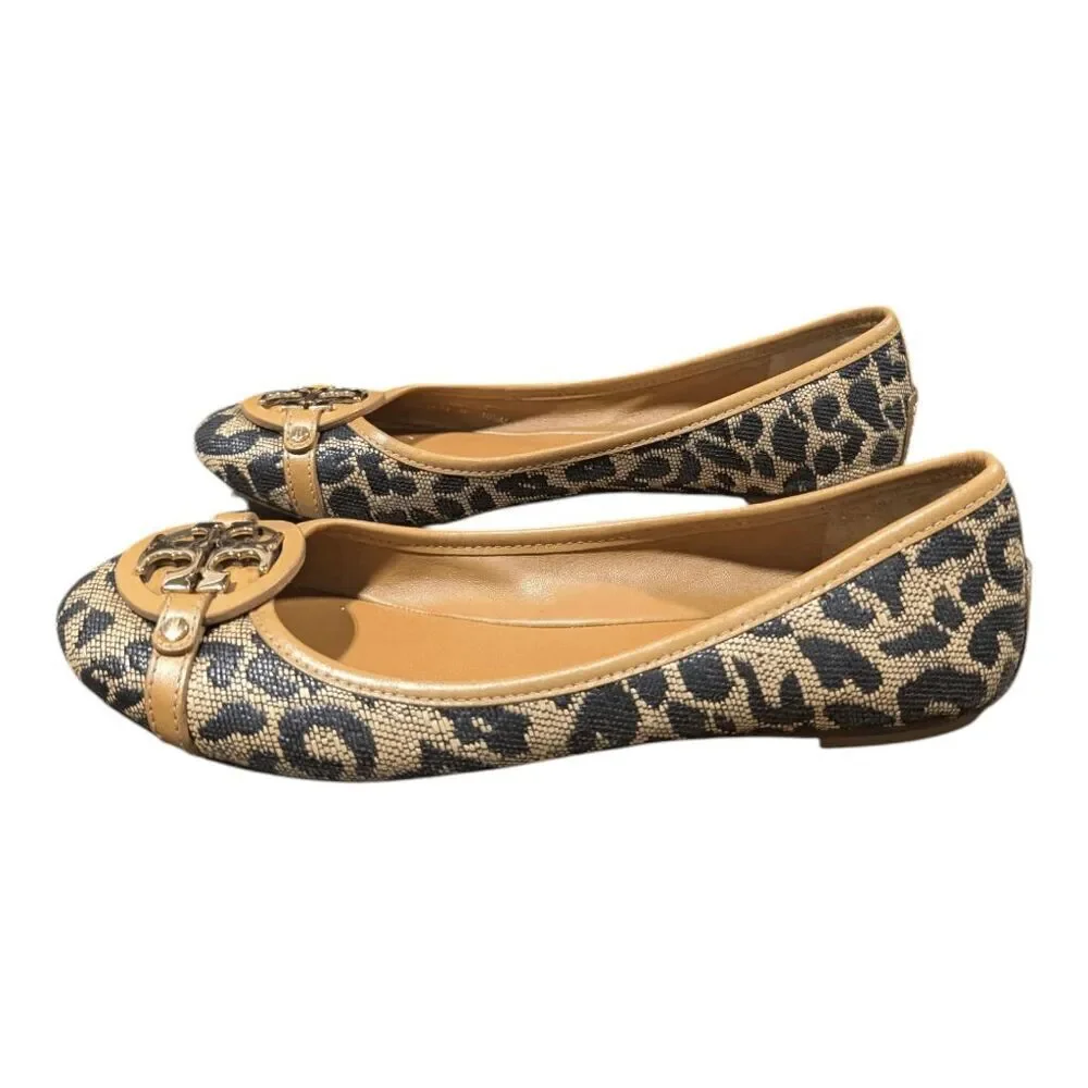 TORY BURCH Aaden Leopard Print Ballet Flats Size 10.5M